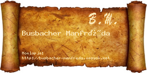 Busbacher Manfréda névjegykártya